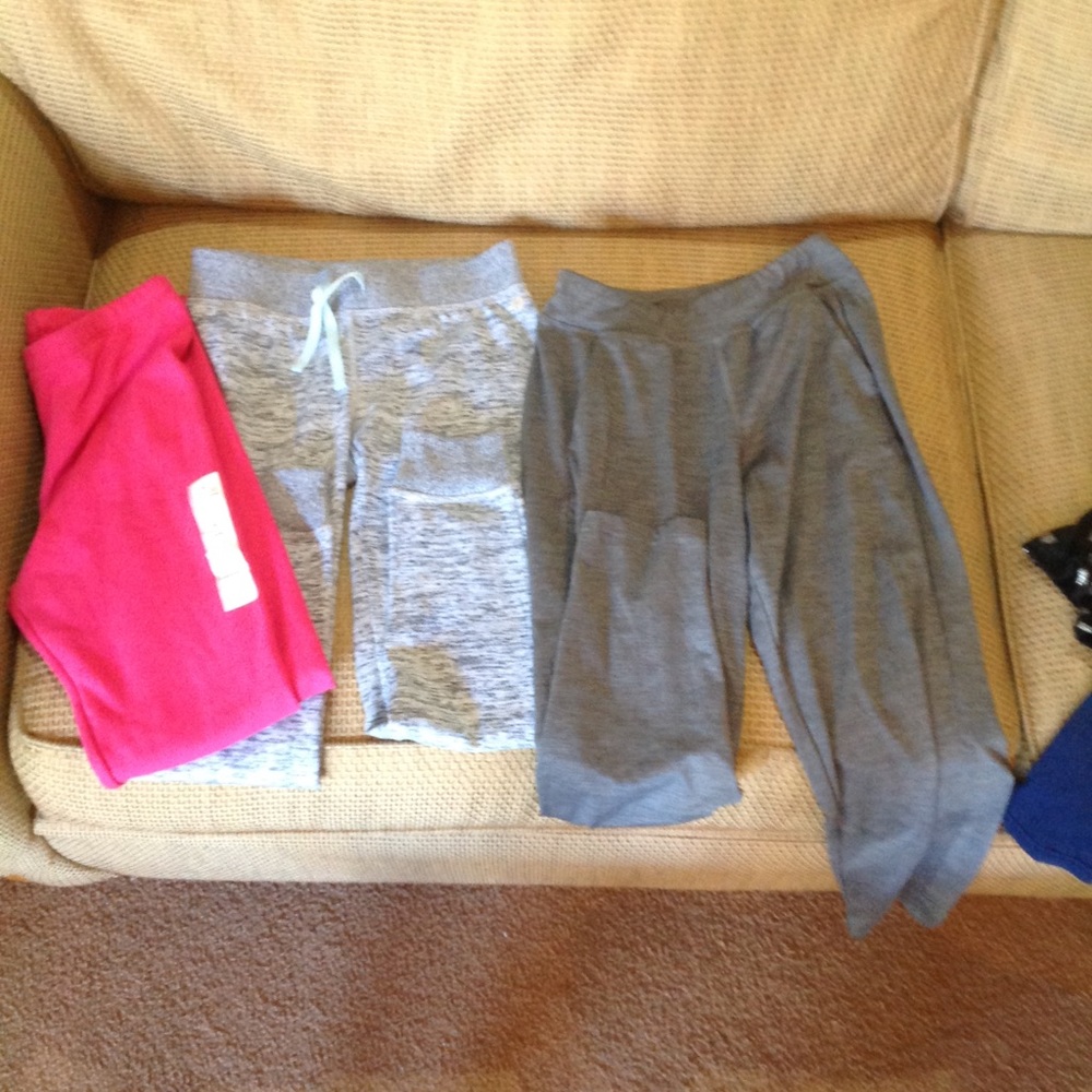 1 pair leggings and 2 pair of joggers